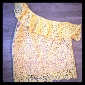 One Armed Yellow Blouse Size Large